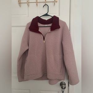 Pink Two-toned sherpa sweater